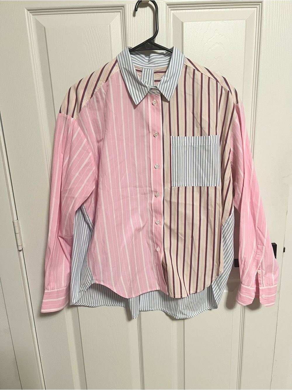 Essentiel Antwerp cotton striped preppy button front blouse size M - Picture 3 of 10
